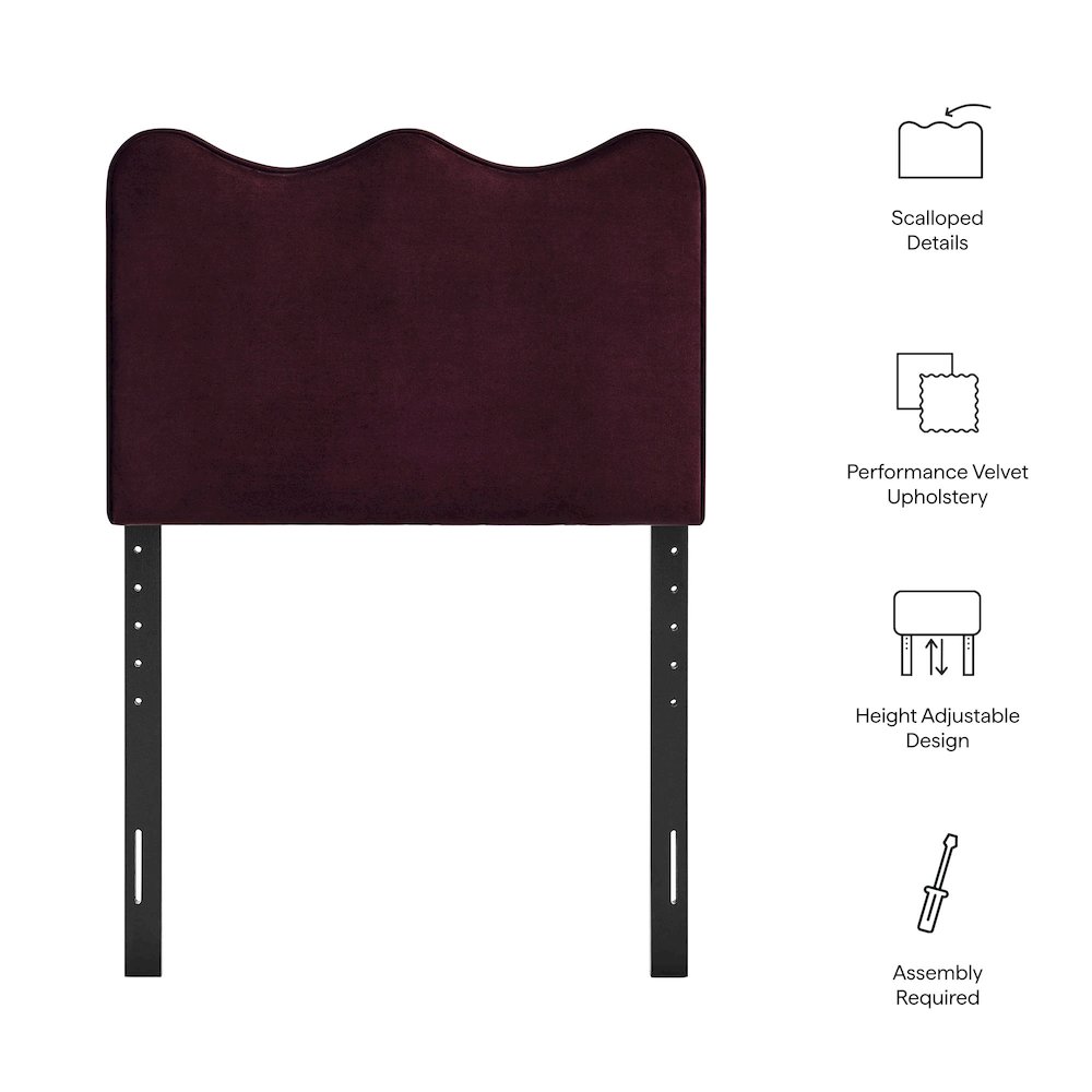 Athena Stain-Resistant Performance Velvet Twin Size Headboard