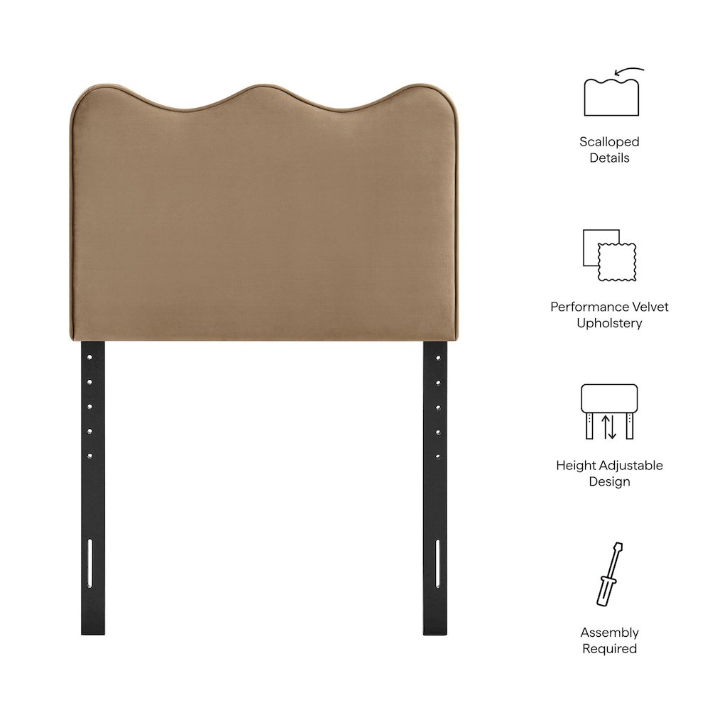 Athena Stain-Resistant Performance Velvet Twin Size Headboard