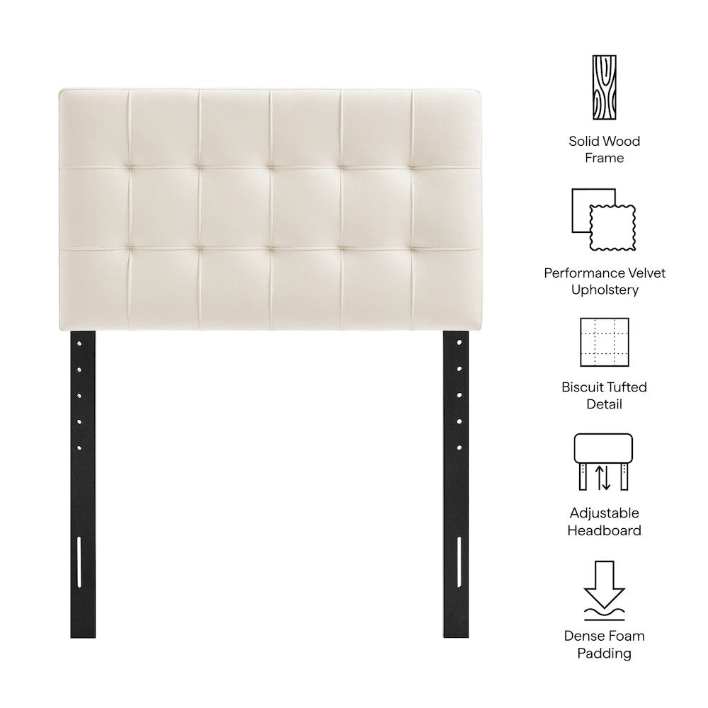 Lily Stain-Resistant Performance Velvet Twin Size Headboard