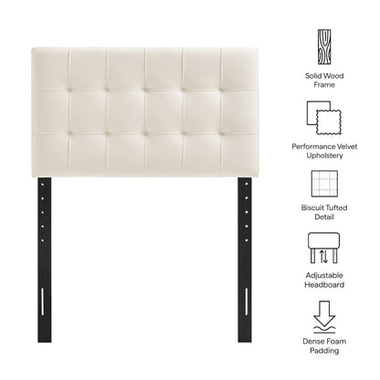 Lily Stain-Resistant Performance Velvet Twin Size Headboard