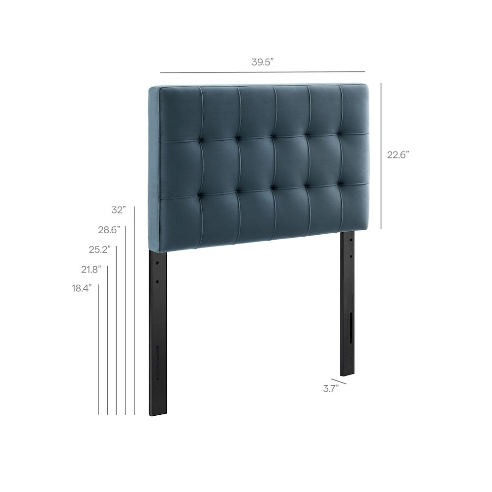 Lily Stain-Resistant Performance Velvet Twin Size Headboard