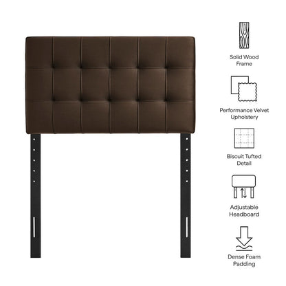 Lily Stain-Resistant Performance Velvet Twin Size Headboard
