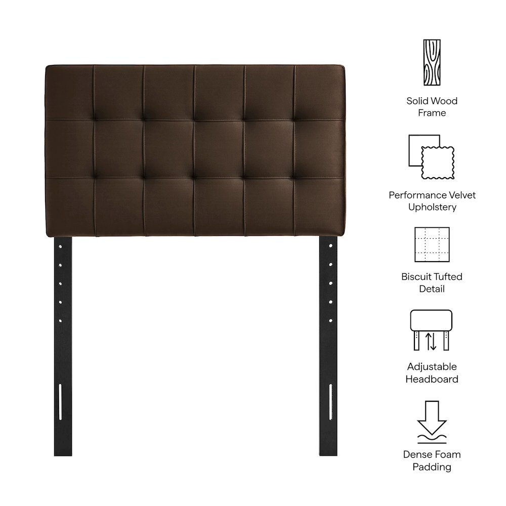 Lily Stain-Resistant Performance Velvet Twin Size Headboard