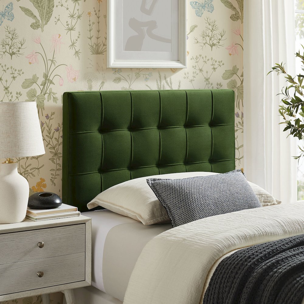 Lily Stain-Resistant Performance Velvet Twin Size Headboard