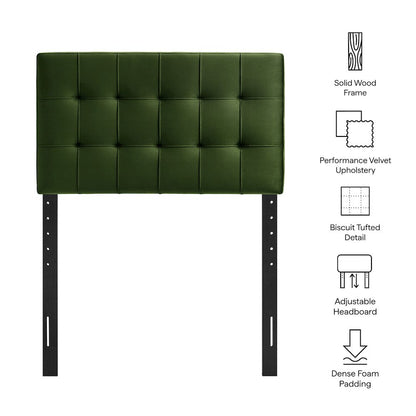 Lily Stain-Resistant Performance Velvet Twin Size Headboard