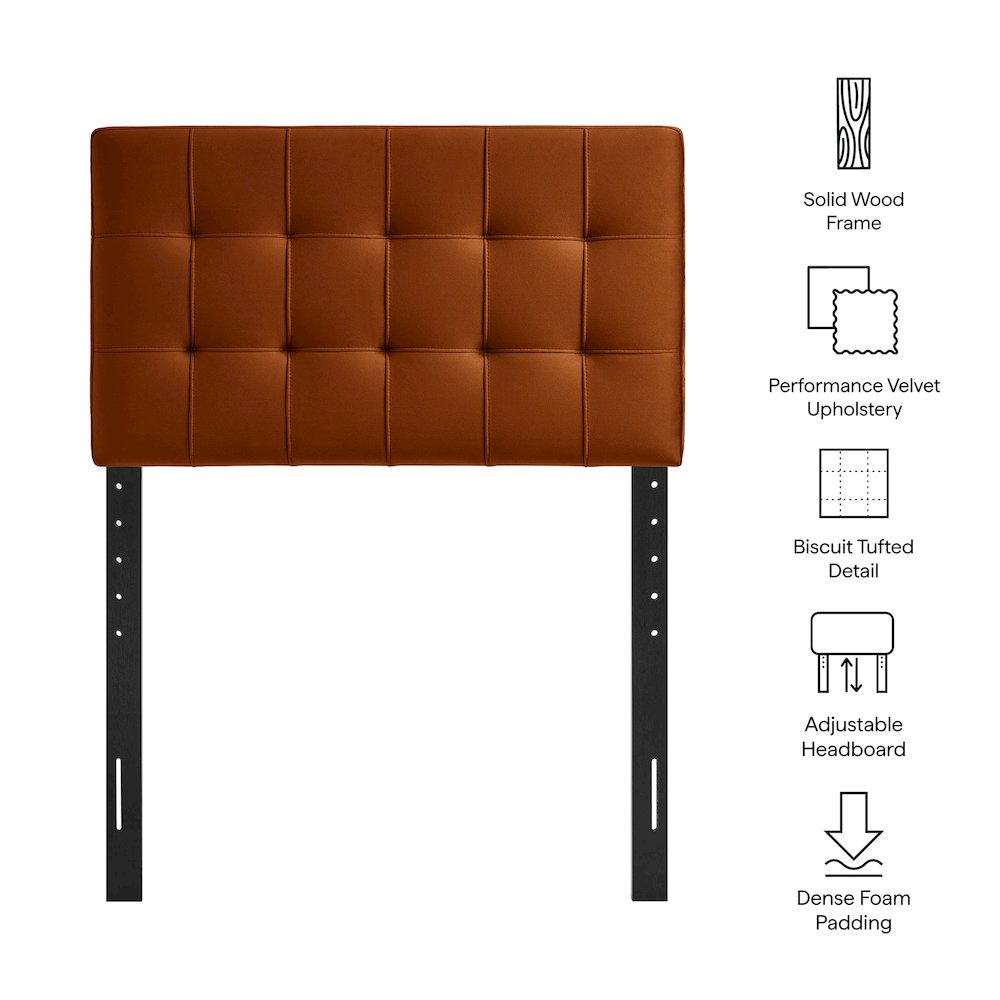 Lily Stain-Resistant Performance Velvet Twin Size Headboard