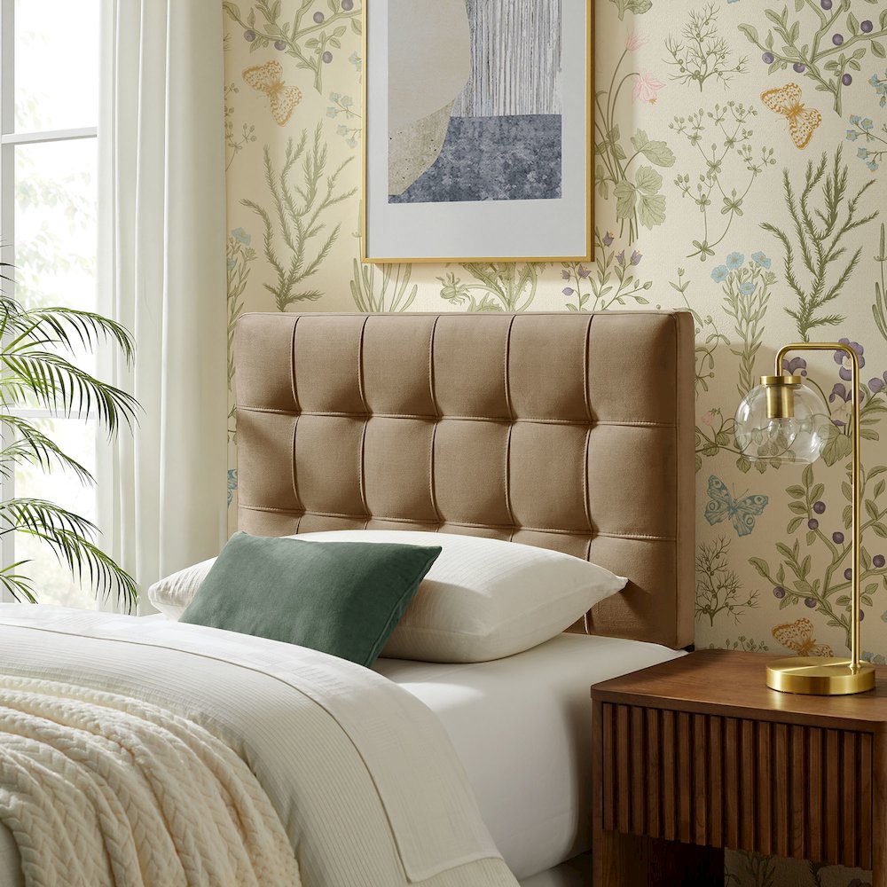 Lily Stain-Resistant Performance Velvet Twin Size Headboard