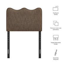 Athena Striped Fabric Upholstered Twin Size Headboard