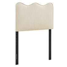 Athena Striped Fabric Upholstered Twin Size Headboard