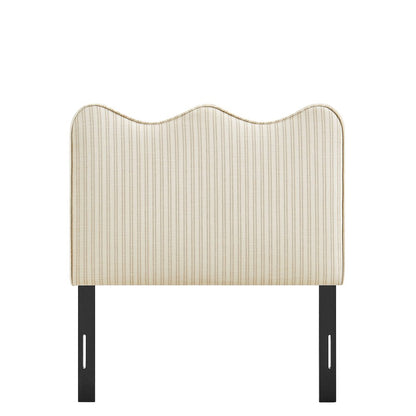 Athena Striped Fabric Upholstered Twin Size Headboard