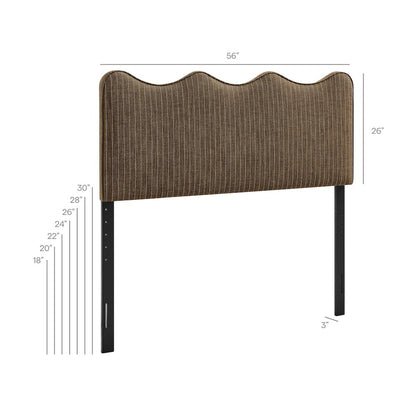 Athena Striped Fabric Upholstered Full Size Headboard