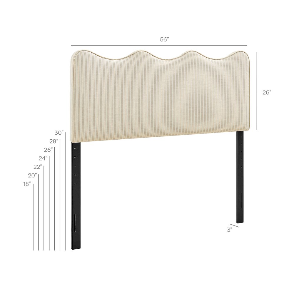 Athena Striped Fabric Upholstered Full Size Headboard