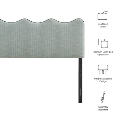 Athena Striped Fabric Upholstered Full Size Headboard
