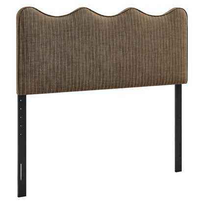 Athena Striped Fabric Upholstered Queen Size Headboard