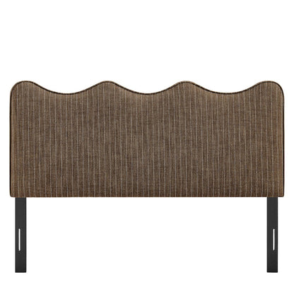 Athena Striped Fabric Upholstered Queen Size Headboard