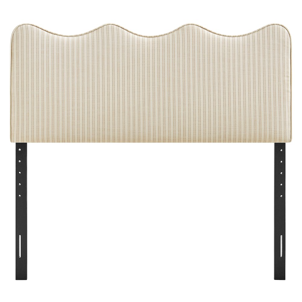Athena Striped Fabric Upholstered Queen Size Headboard