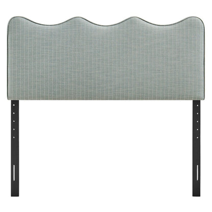 Athena Striped Fabric Upholstered Queen Size Headboard