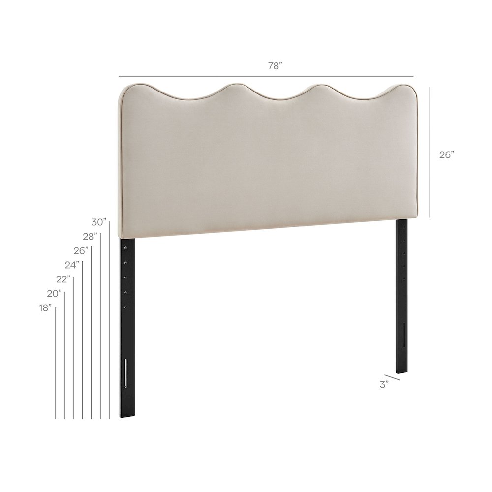 Athena Stain-Resistant Performance Velvet King Size Headboard