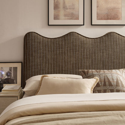 Athena Striped Fabric Upholstered King Size Headboard
