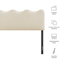 Athena Striped Fabric Upholstered King Size Headboard