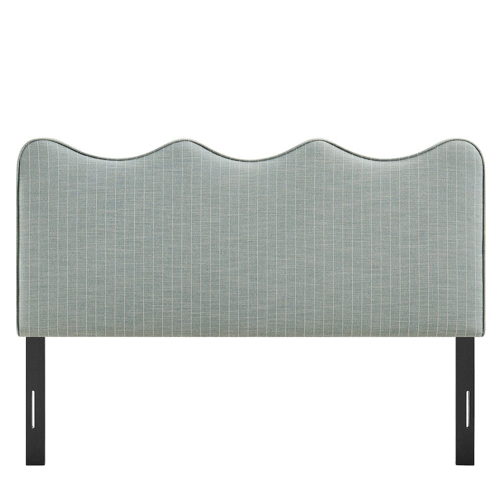 Athena Striped Fabric Upholstered King Size Headboard