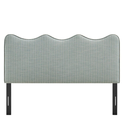 Athena Striped Fabric Upholstered King Size Headboard