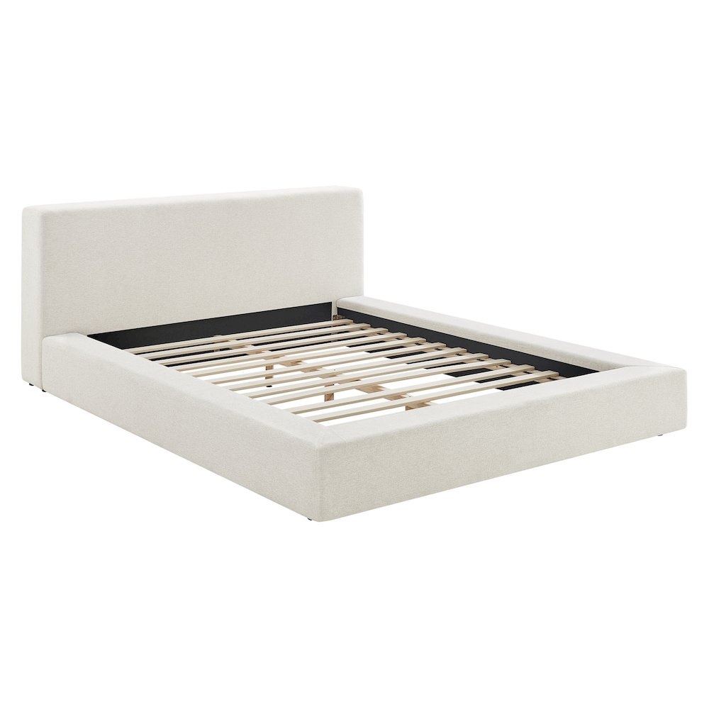 Luma Chenille Upholstered Queen Platform Bed Frame
