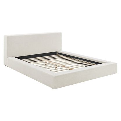 Luma Chenille Upholstered Queen Platform Bed Frame