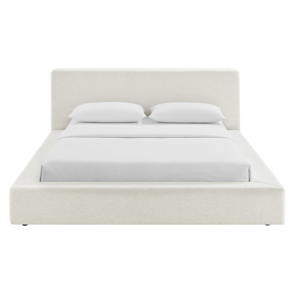 Luma Chenille Upholstered Queen Platform Bed Frame