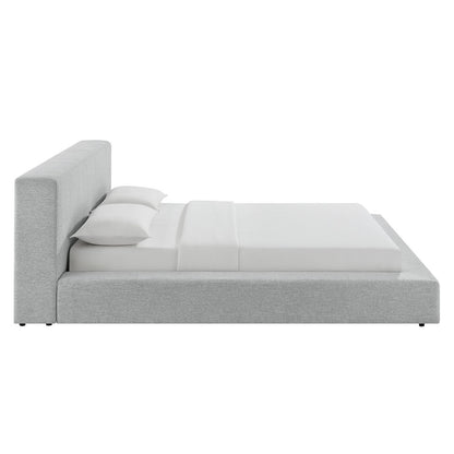 Luma Chenille Upholstered Queen Platform Bed Frame