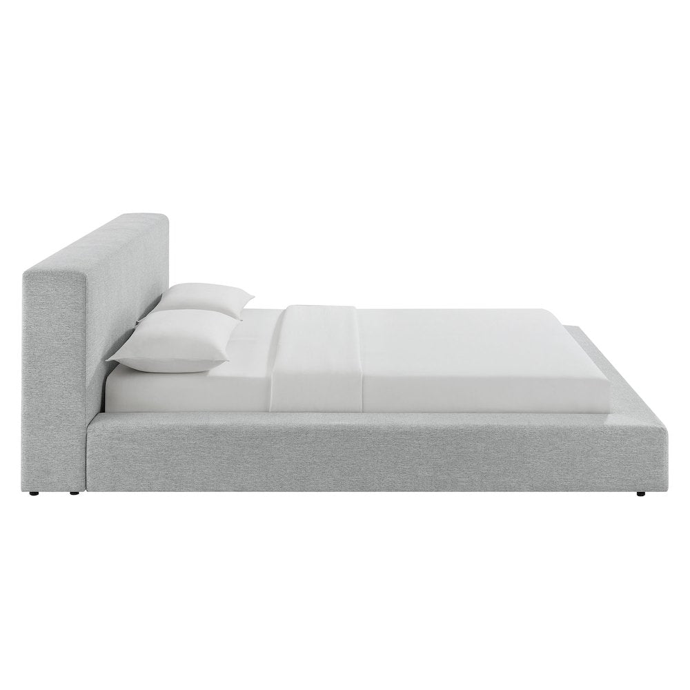 Luma Chenille Upholstered Queen Platform Bed Frame