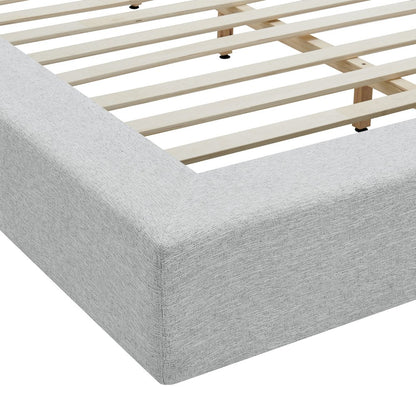 Luma Chenille Upholstered Queen Platform Bed Frame