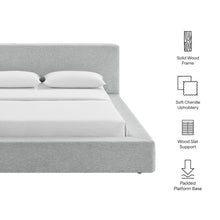Luma Chenille Upholstered Queen Platform Bed Frame