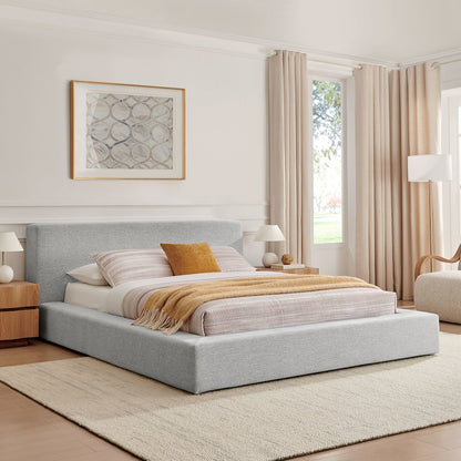 Luma Chenille Upholstered King Platform Bed Frame