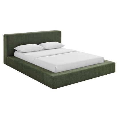 Luma Chenille Upholstered Queen Platform Bed Frame