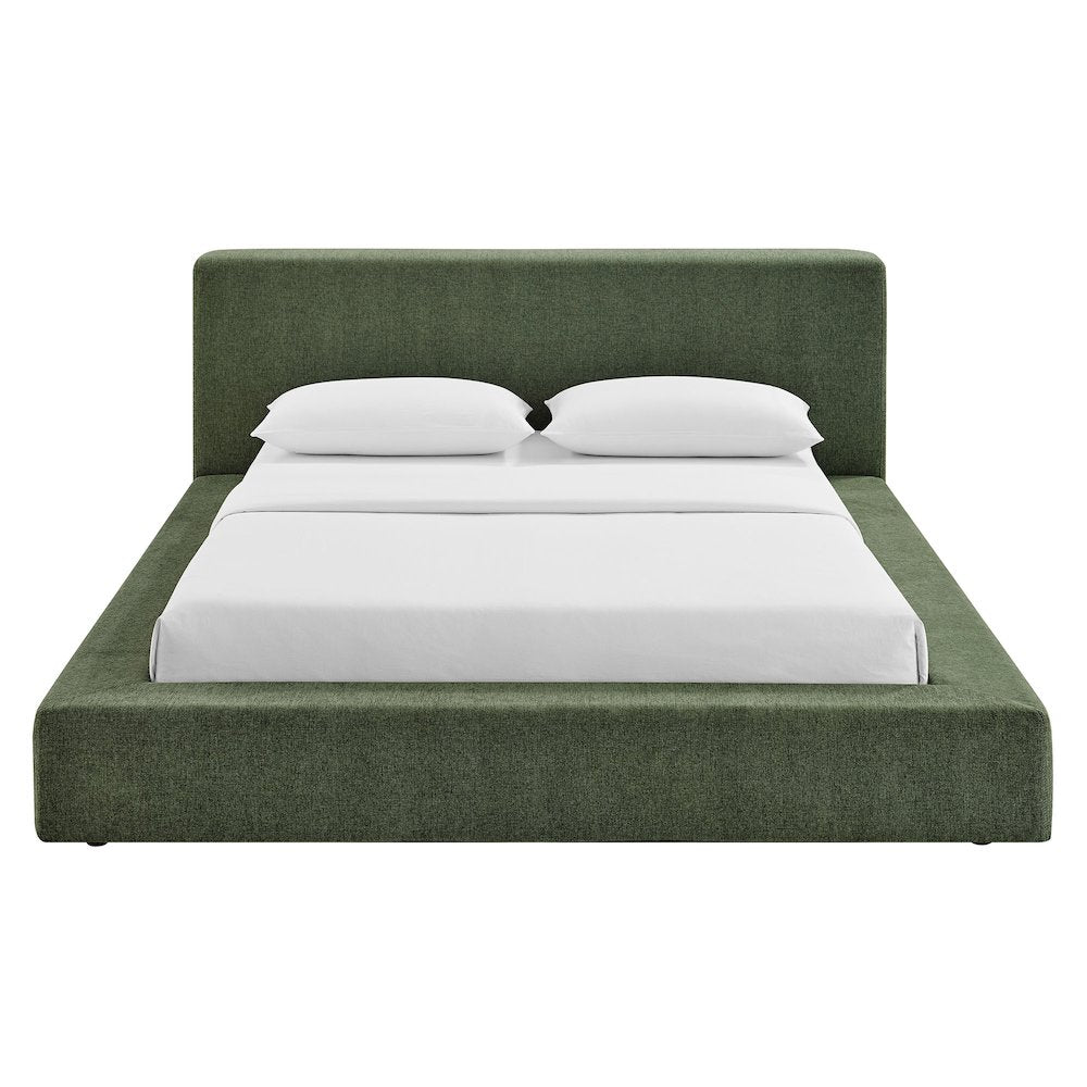 Luma Chenille Upholstered Queen Platform Bed Frame