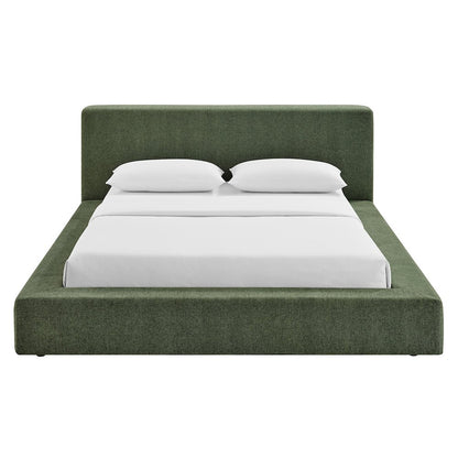 Luma Chenille Upholstered Queen Platform Bed Frame