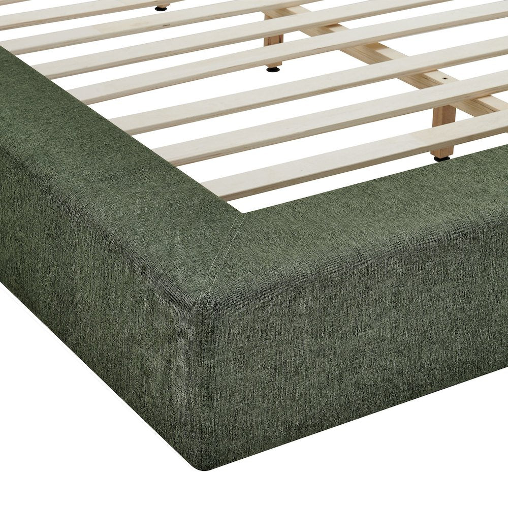 Luma Chenille Upholstered Queen Platform Bed Frame