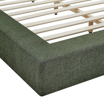 Luma Chenille Upholstered Queen Platform Bed Frame