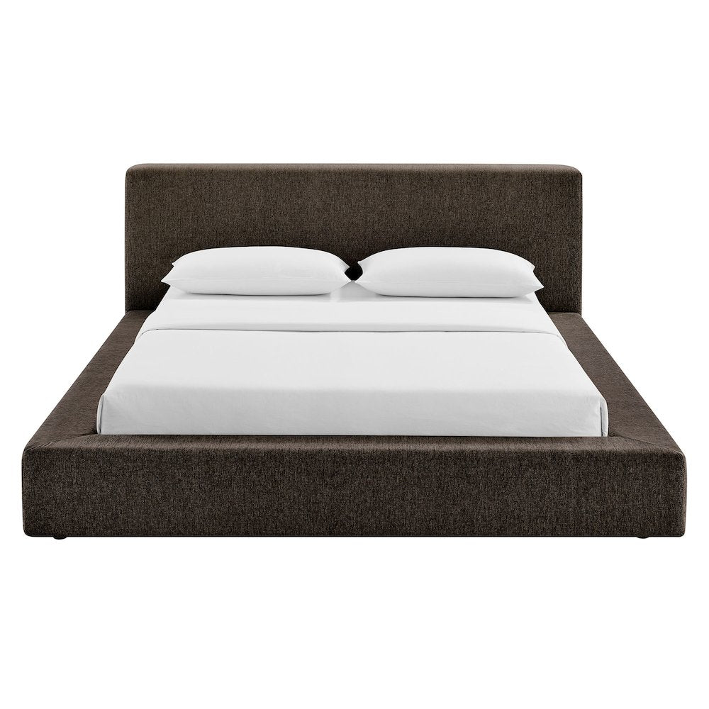 Luma Chenille Upholstered Queen Platform Bed Frame