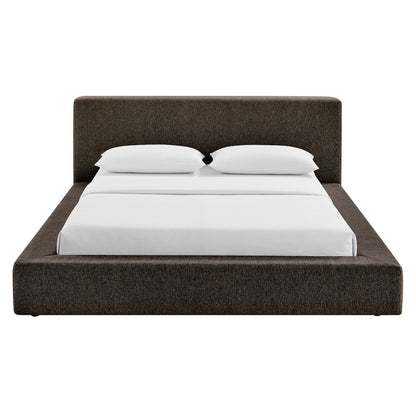 Luma Chenille Upholstered Queen Platform Bed Frame