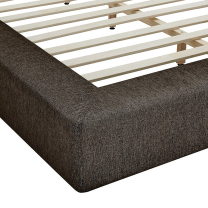 Luma Chenille Upholstered Queen Platform Bed Frame