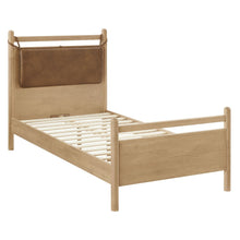 Leni Twin Size Vegan Leather and Wood Platform Bed Frame