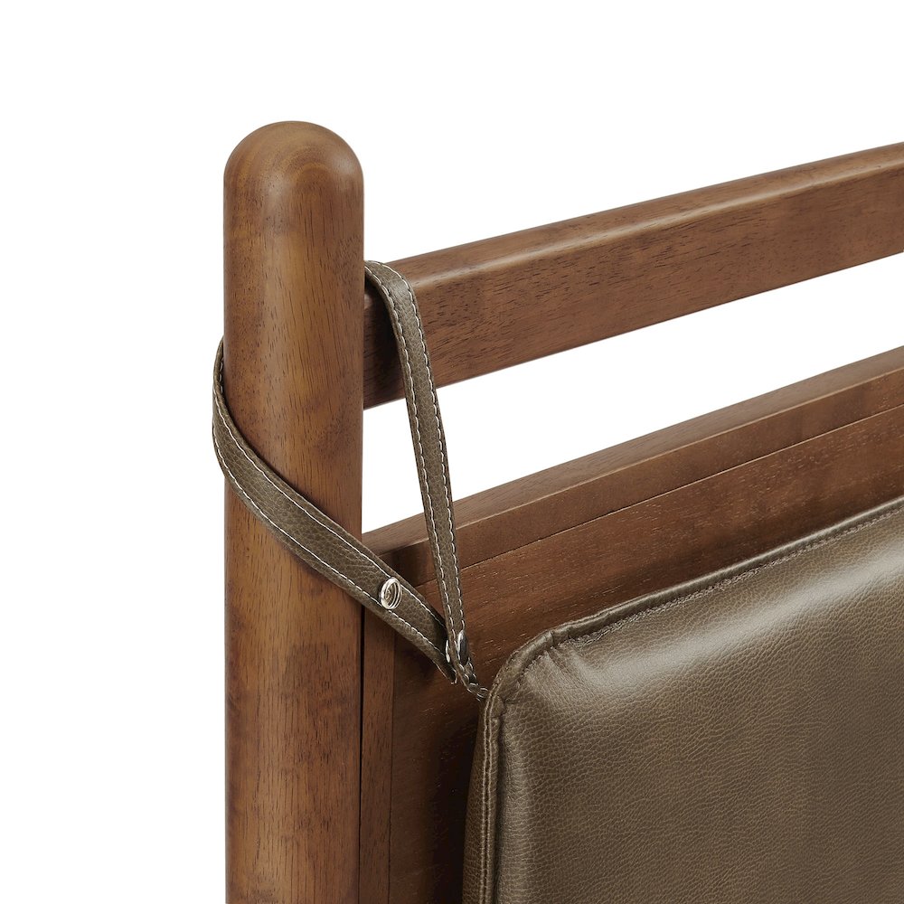 Leni Twin Size Vegan Leather and Wood Platform Bed Frame