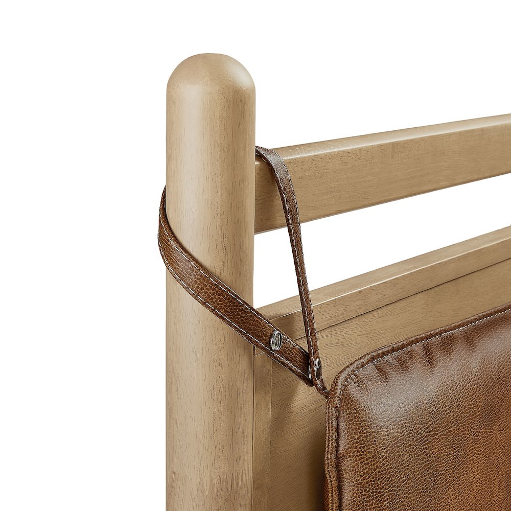 Leni Full Size Vegan Leather and Wood Platform Bed Frame