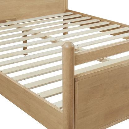 Leni Full Size Vegan Leather and Wood Platform Bed Frame