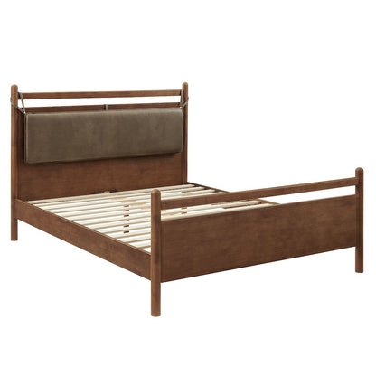 Leni Full Size Vegan Leather and Wood Platform Bed Frame