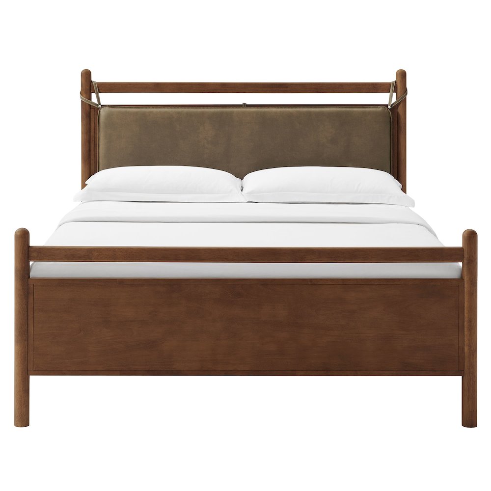 Leni Full Size Vegan Leather and Wood Platform Bed Frame