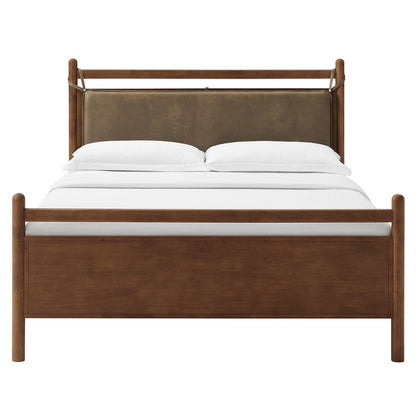 Leni Full Size Vegan Leather and Wood Platform Bed Frame