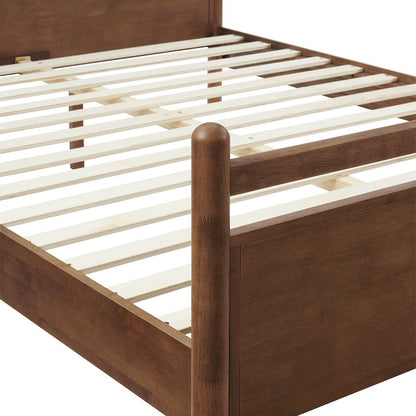Leni Full Size Vegan Leather and Wood Platform Bed Frame